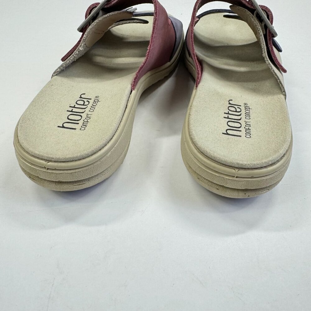 Hotter Sunny Nubuck Sandals Slides PInk Purple Beige Size 6 Comfort Concept - Picture 6 of 10